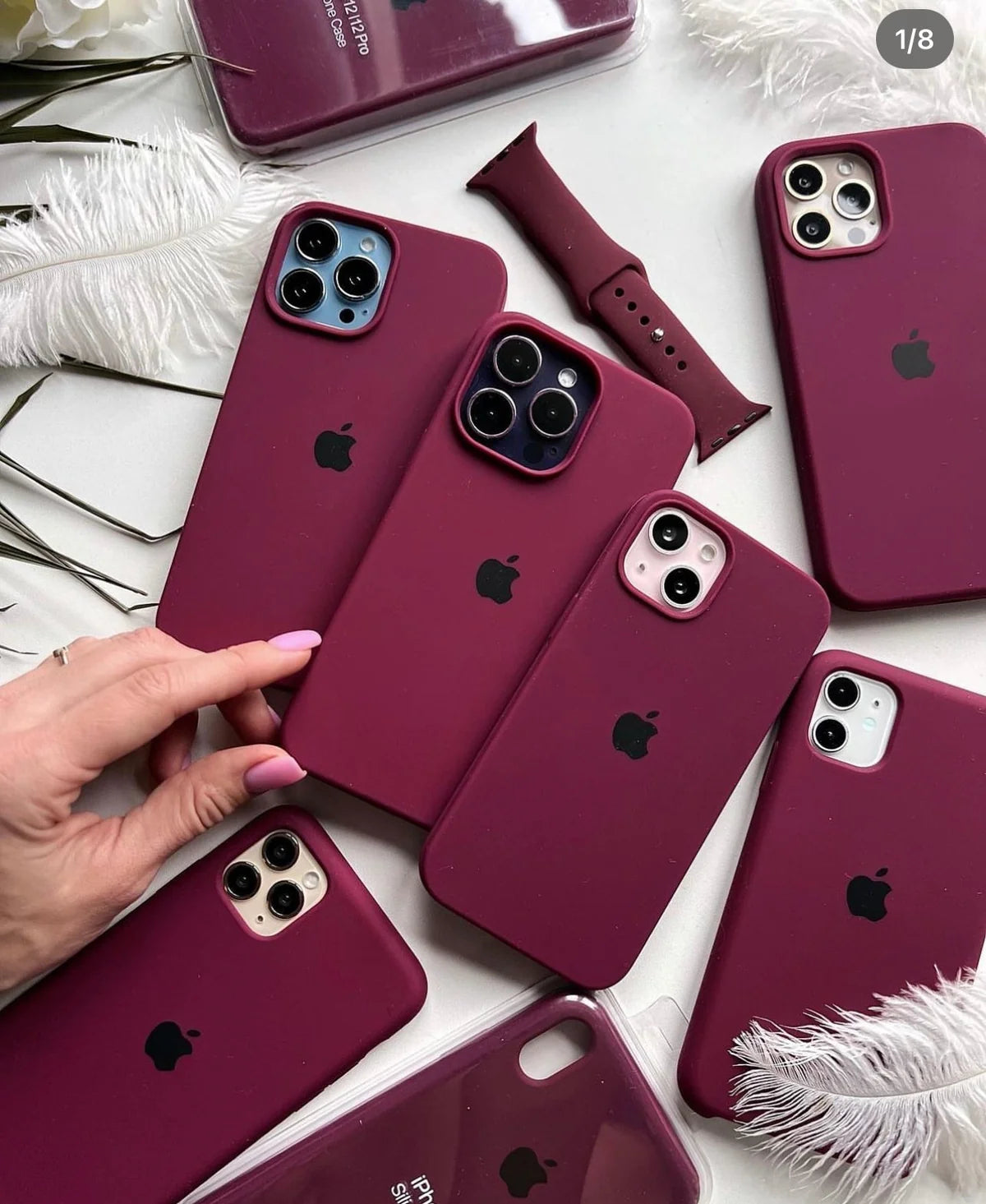 IPHONE PLUM/MAROON SILICONE CASE.