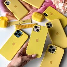 YELLOW IPHONE SILICONE CASE.