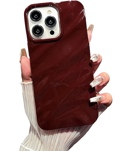 Cherry Burgundy Waves Phone Case Iphone 11 to 17 Pro Max