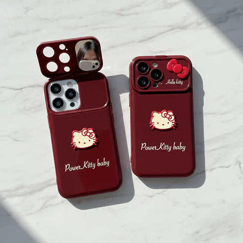 Red Kitty Mirror Case (IP 11 to 17 PM)