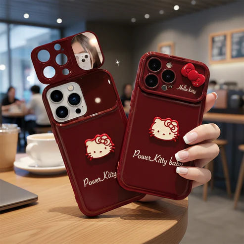 Red Kitty Mirror Case (IP 11 to 17 PM)
