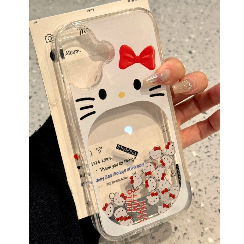 Hello Kitty Glitter Case Semi Transparent Case