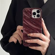 Cherry Burgundy Waves Phone Case Iphone 11 to 17 Pro Max