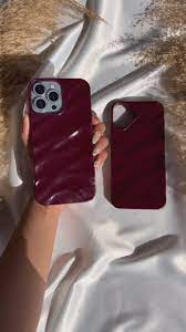 Cherry Burgundy Waves Phone Case Iphone 11 to 17 Pro Max