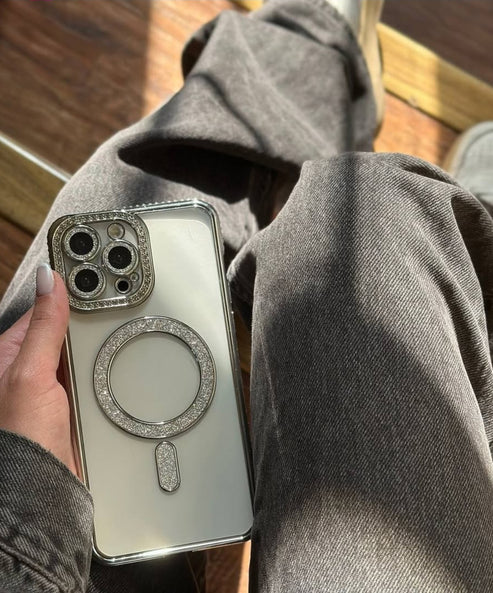 Diamond Stones Magsafe Case with Camera Coverd (New Arrivals)